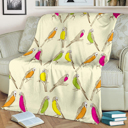 Parakeet Pattern Print Design A01 Premium Blanket