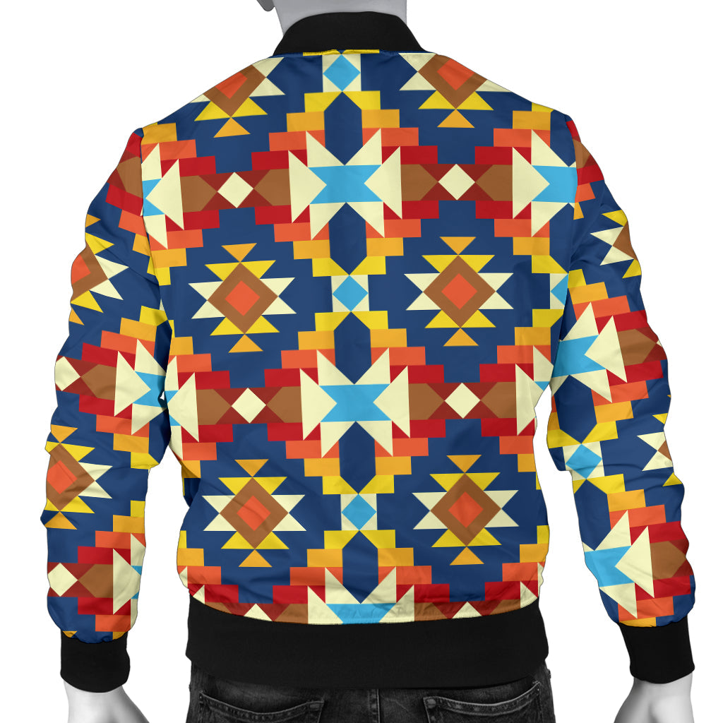 Aztec Pattern Print Design 01 Men Bomber Jacket