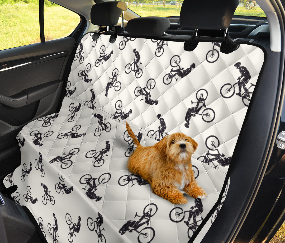 Mountain bike Pattern Print Design 01 Rear Dog Car Seat Cover Hammock