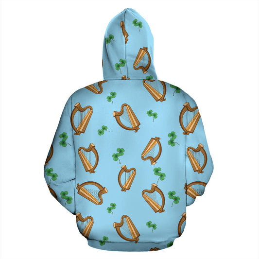 Harp Pattern Print Design 01 Pullover Hoodie