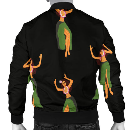 Hula Dancers Girl Pattern Print Design 01 Men Bomber Jacket