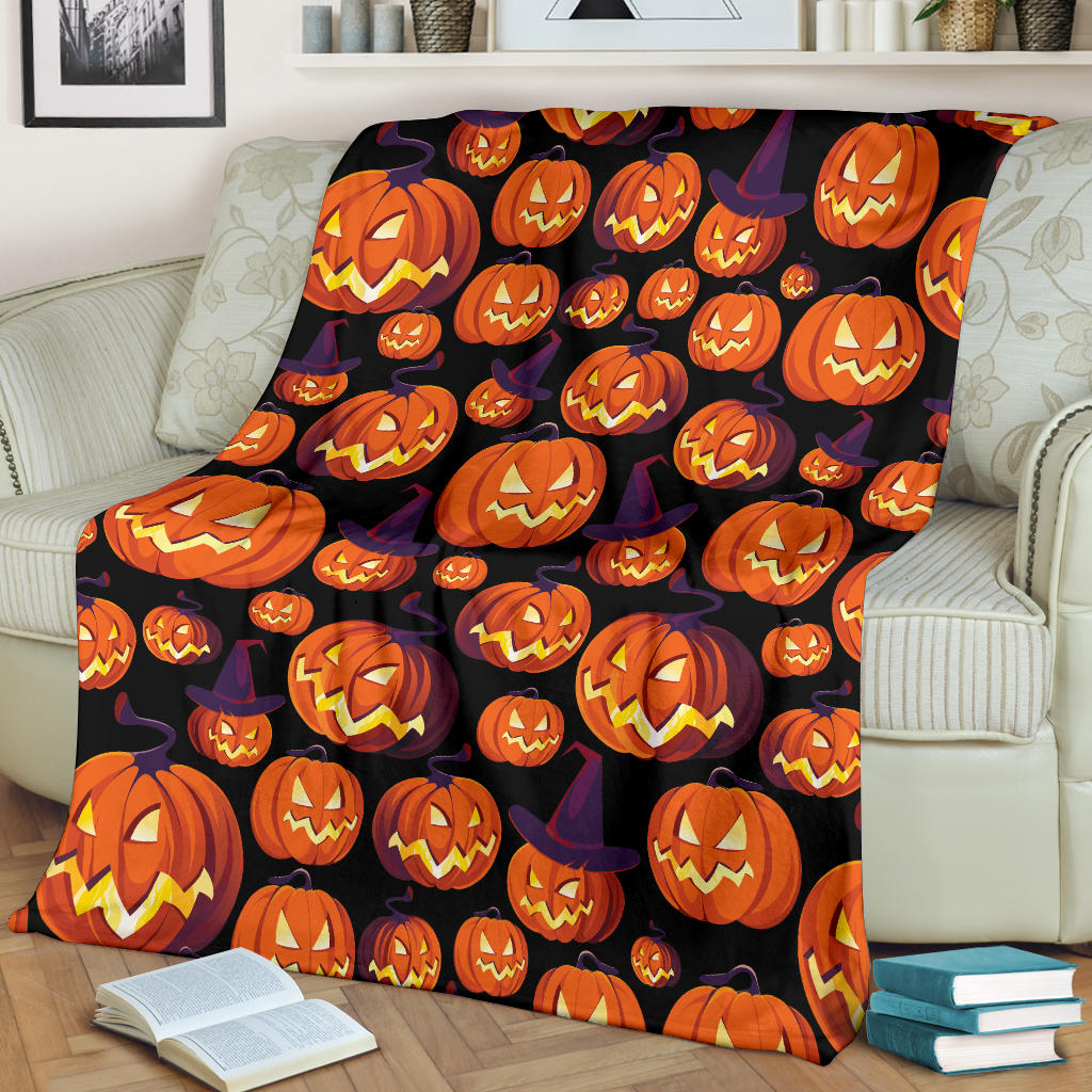 Halloween Pattern Print Design 04 Premium Blanket