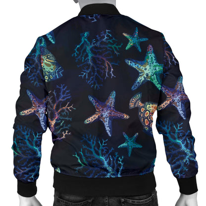 Starfish Pattern Print Design 01 Men Bomber Jacket