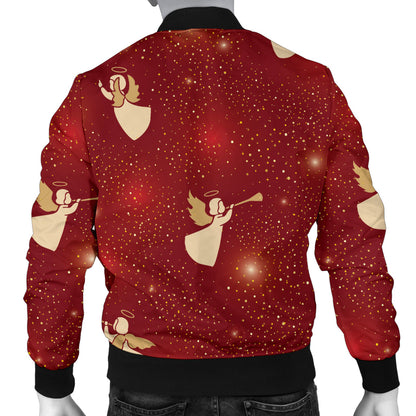 Angel Pattern Print Design 07 Men Bomber Jacket