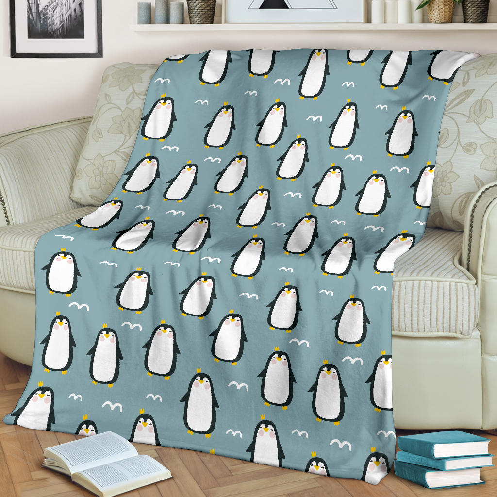 Penguin Pattern Print Design A02 Premium Blanket