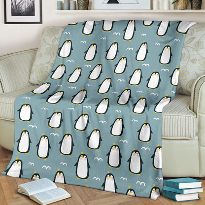 Penguin Pattern Print Design A02 Premium Blanket