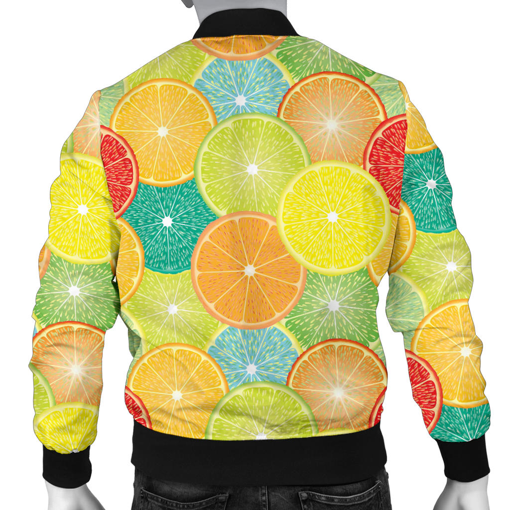 Citrus Pattern Print Design 01 Men Bomber Jacket