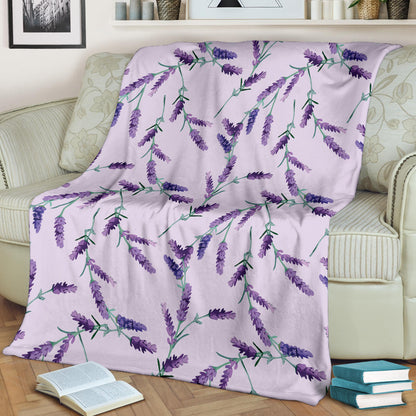 Lavender Pattern Print Design 02 Premium Blanket
