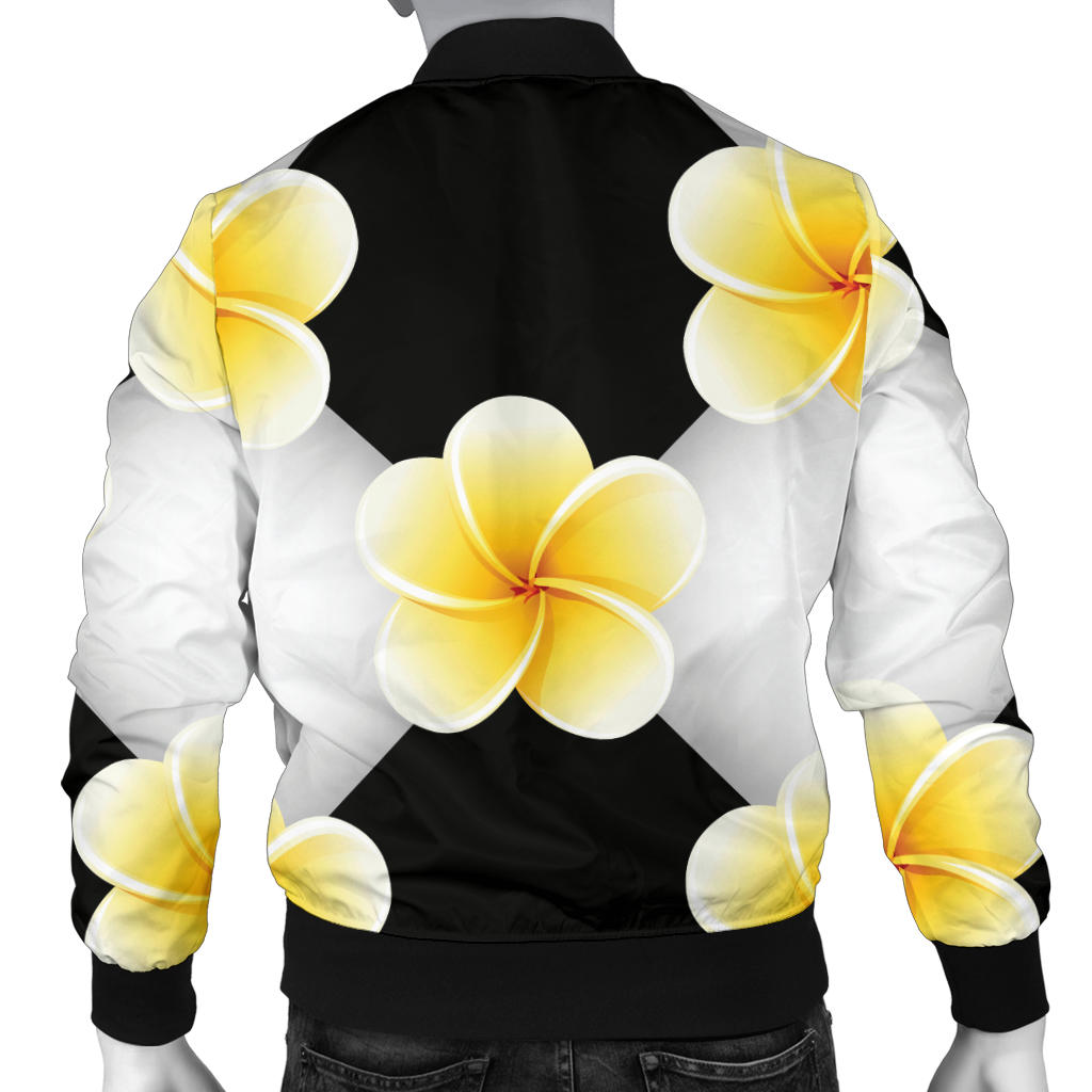 Plumeria Pattern Print Design A04 Men Bomber Jacket