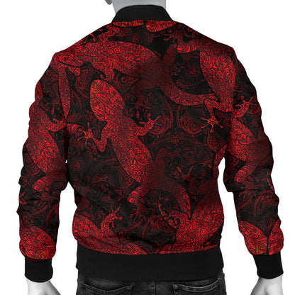 Gecko Pattern Print Design 04 Men Bomber Jacket