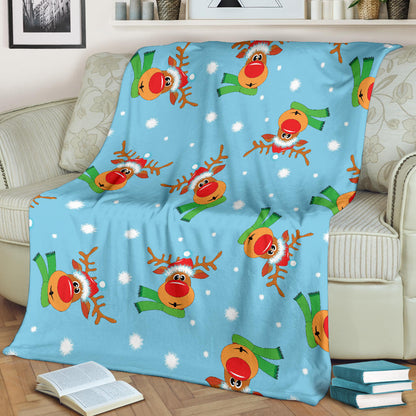 Reindeer cute Pattern Print Design 02 Premium Blanket