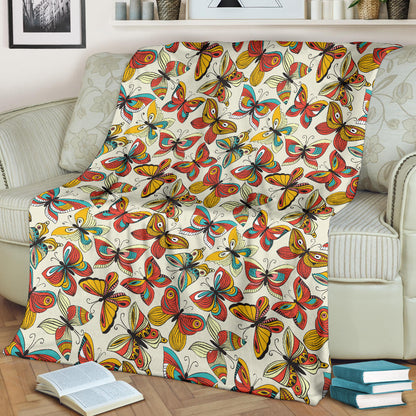 Butterfly Pattern Print Design 02 Premium Blanket