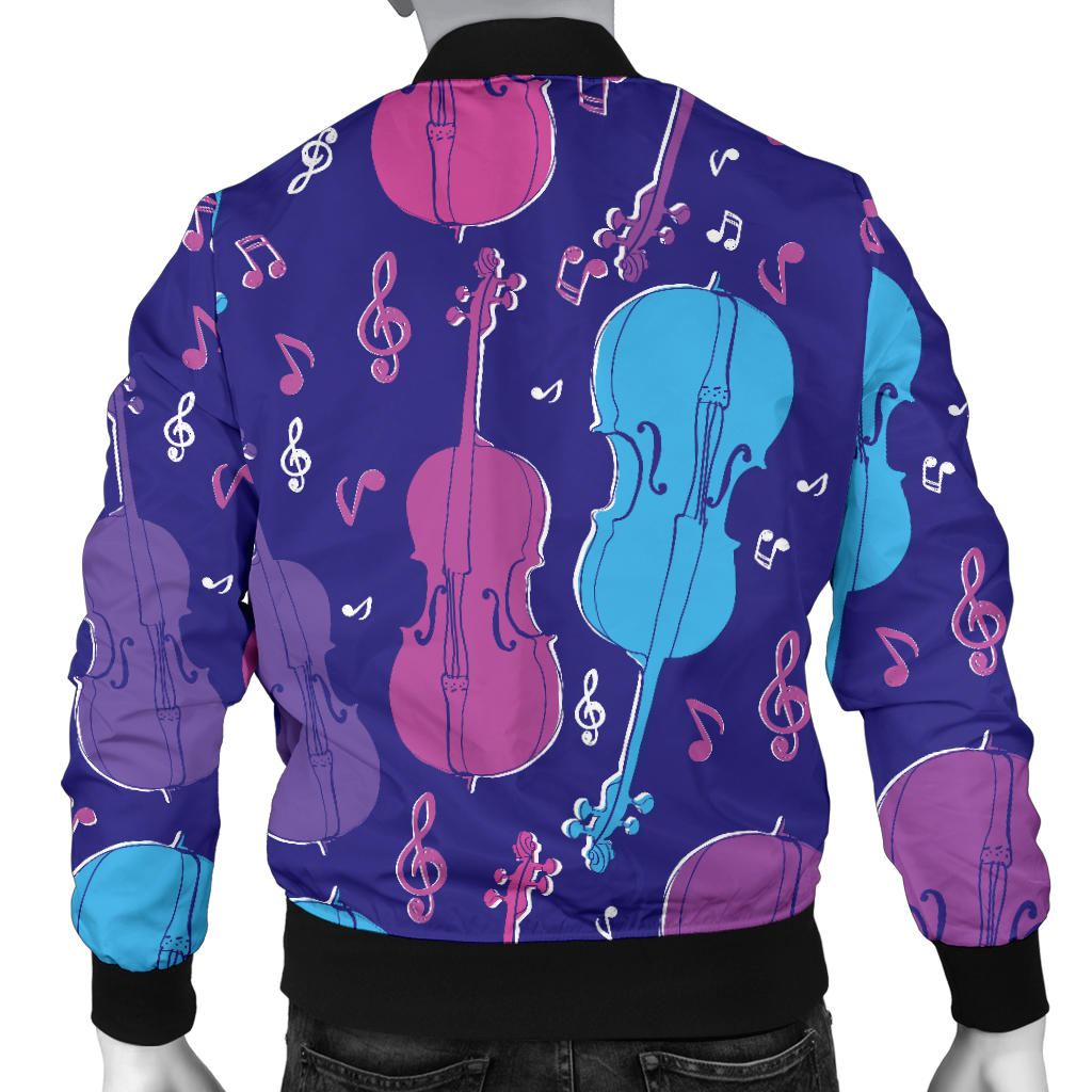 Cello Pattern Print Design 01 Men Bomber Jacket
