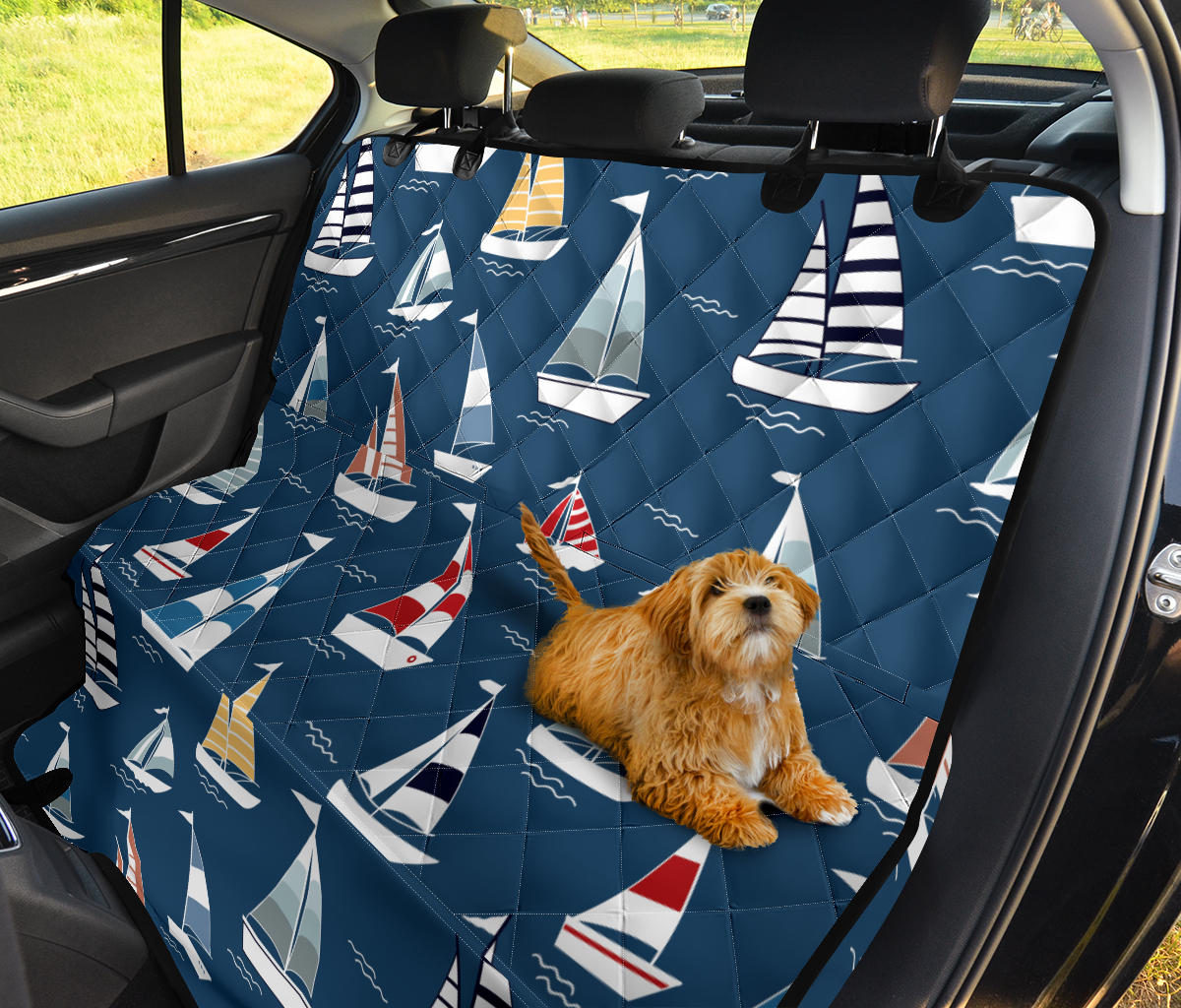 Sailing Ships Pattern Print Design A04 Rear Dog Car Seat Cover Hammock