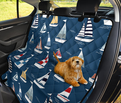 Sailing Ships Pattern Print Design A04 Rear Dog Car Seat Cover Hammock