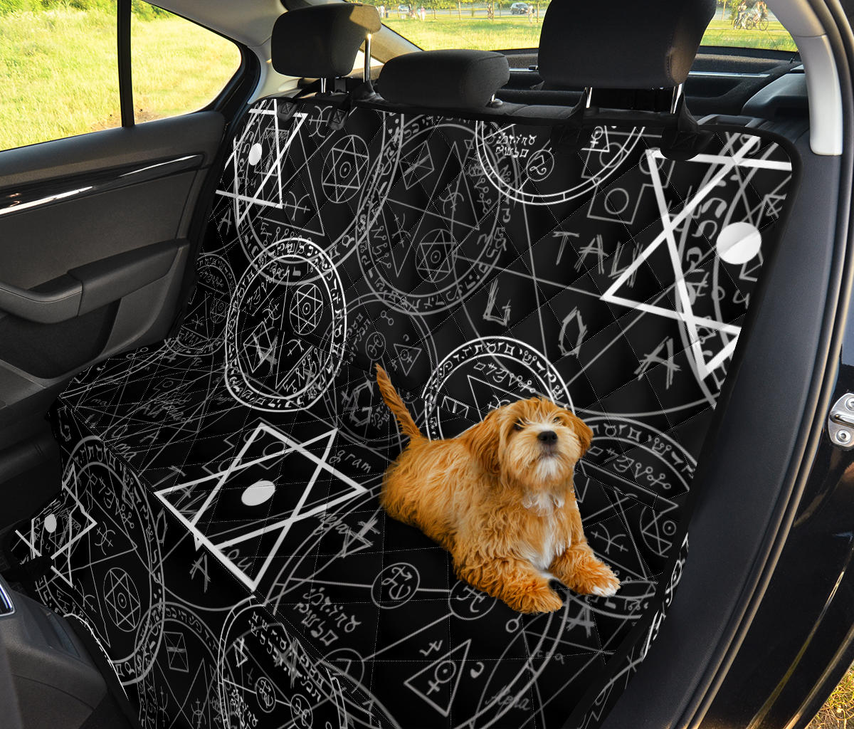 Pentagram Pattern Print Design A01 Rear Dog Car Seat Cover Hammock