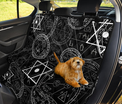 Pentagram Pattern Print Design A01 Rear Dog Car Seat Cover Hammock