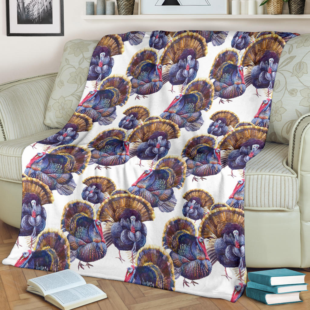 Turkey Pattern Print Design 01 Premium Blanket