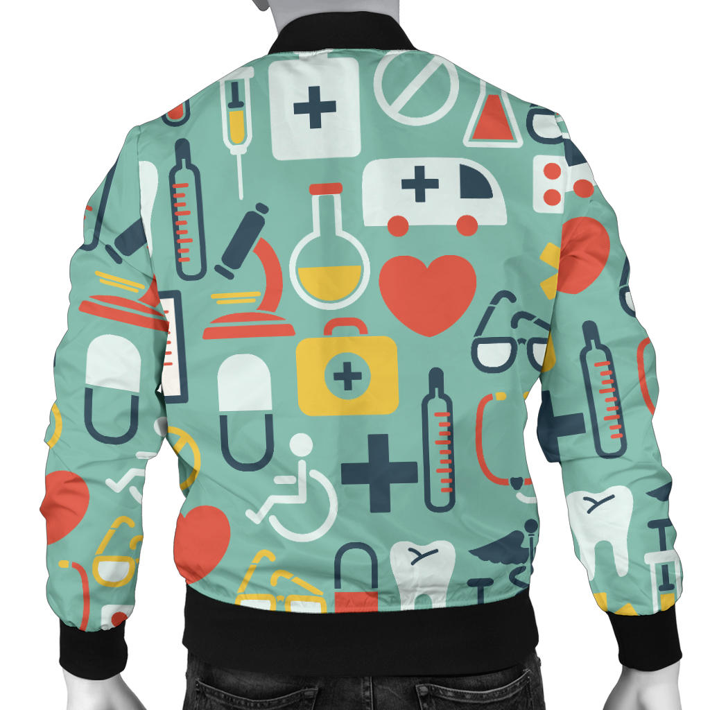 Medical Pattern Print Design 02 Men Bomber Jacket