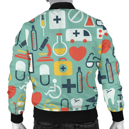 Medical Pattern Print Design 02 Men Bomber Jacket