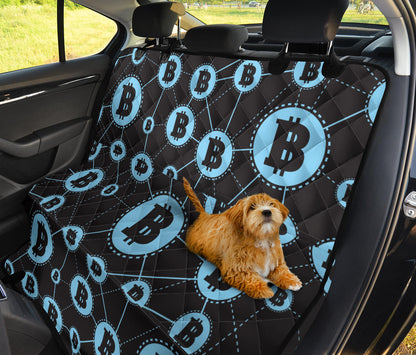 Cryptocurrency Pattern Print Design 02 Rear Dog Car Seat Cover Hammock