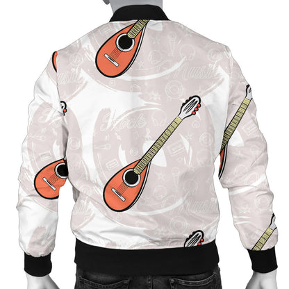 Mandolin Pattern Print Design 03 Men Bomber Jacket