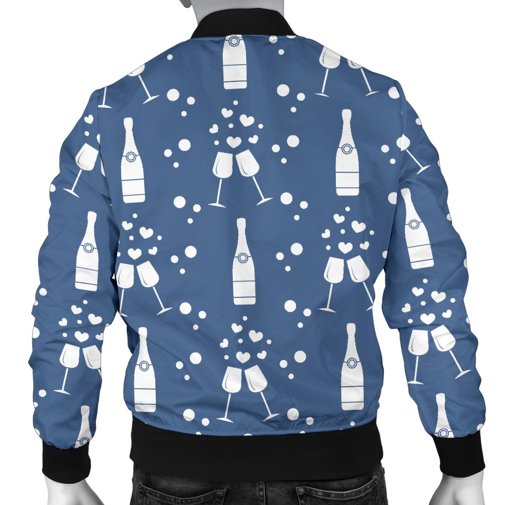 Champagne Pattern Print Design 05 Men Bomber Jacket