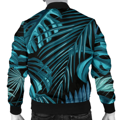Palm Leaf Pattern Print Design A03 Men Bomber Jacket