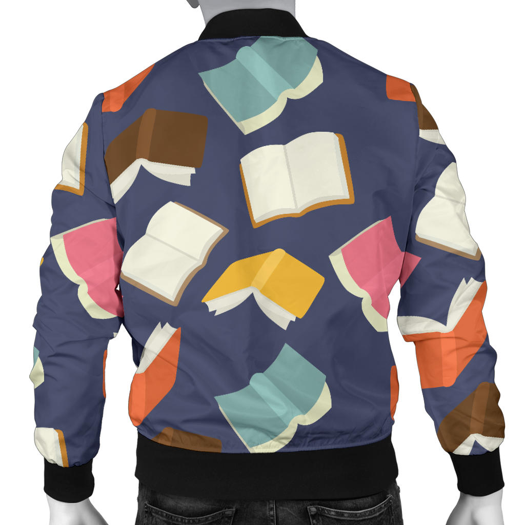 Book Pattern Print Design 01 Men Bomber Jacket