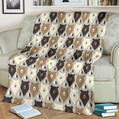 Bear Pattern Print Design 04 Premium Blanket