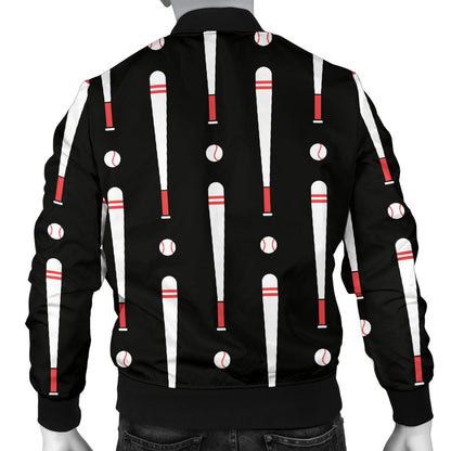 Baseball Pattern Print Design 03 Men Bomber Jacket