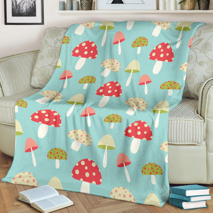 Mushroom Pattern Print Design A01 Premium Blanket