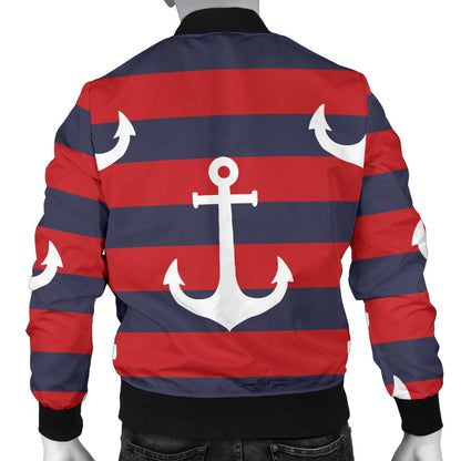 Nautical Pattern Print Design A05 Men Bomber Jacket