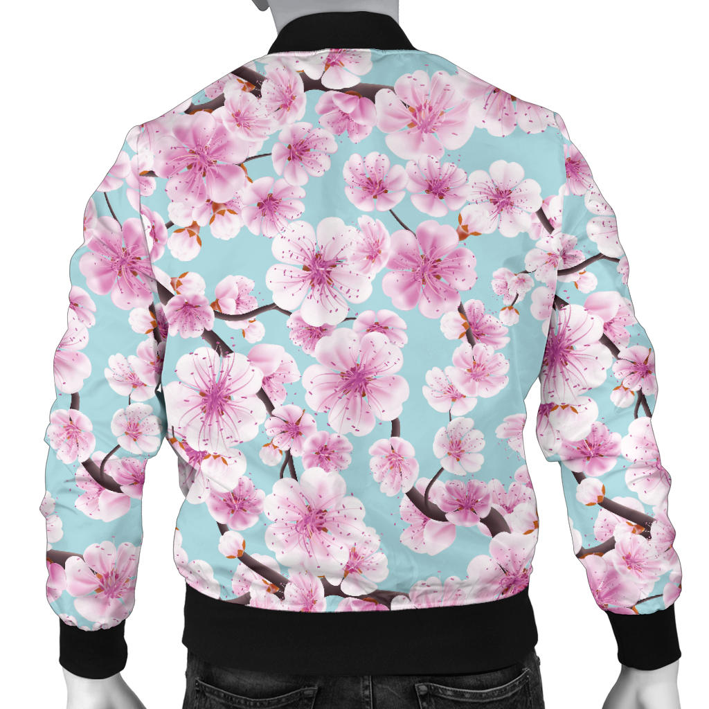 Cherry Blossom Pattern Print Design 01 Men Bomber Jacket