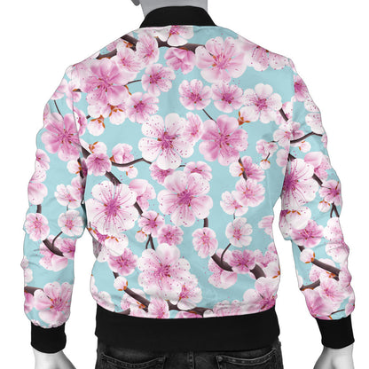 Cherry Blossom Pattern Print Design 01 Men Bomber Jacket