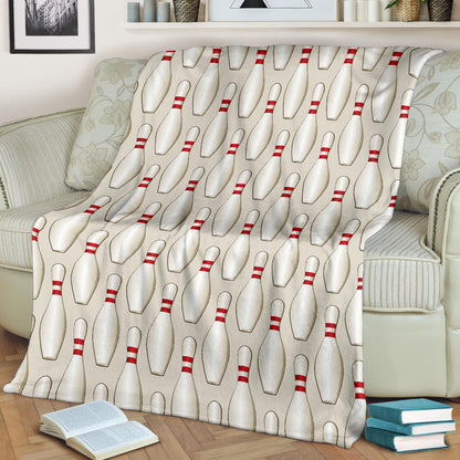 Bowling Pin Pattern Print Design 01 Premium Blanket