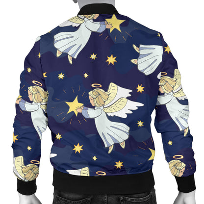 Angel Pattern Print Design 06 Men Bomber Jacket