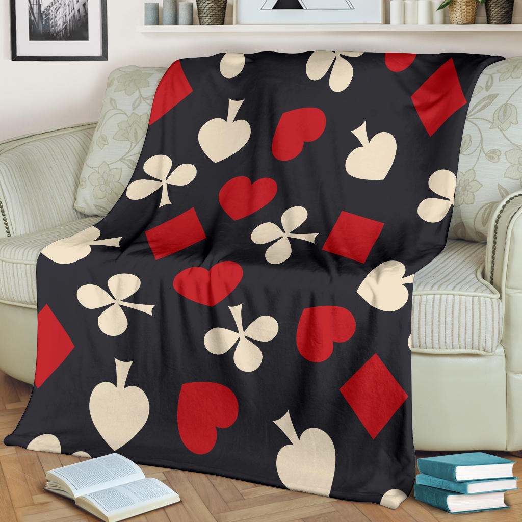 Poker Cards Pattern Print Design A02 Premium Blanket
