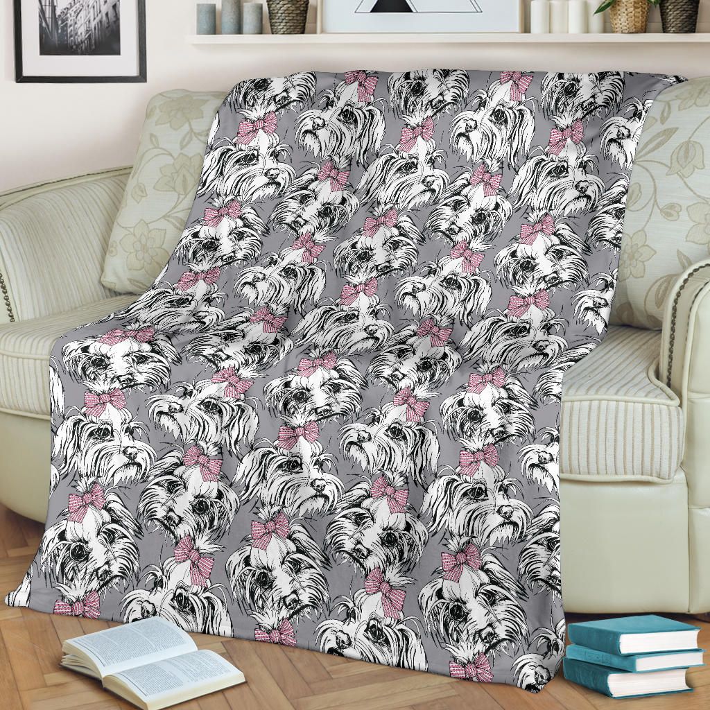 Maltese Pattern Print Design 01 Premium Blanket