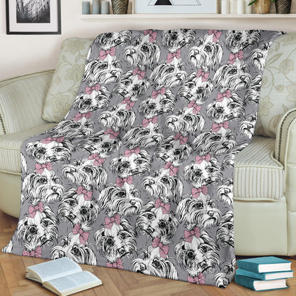 Maltese Pattern Print Design 01 Premium Blanket