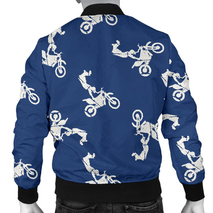 Motocross Pattern Print Design 01 Men Bomber Jacket