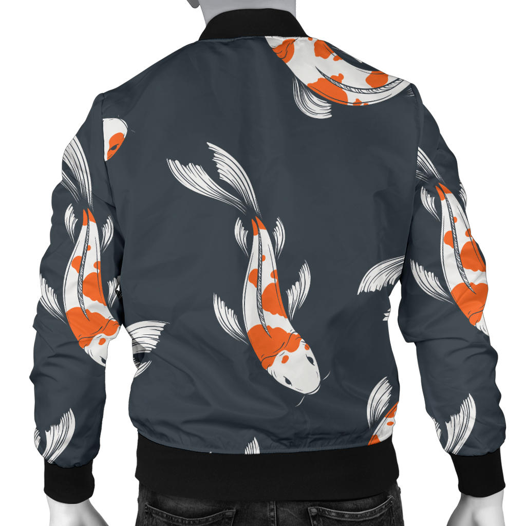 KOI Fish Pattern Print Design 04 Men Bomber Jacket