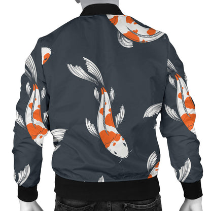 KOI Fish Pattern Print Design 04 Men Bomber Jacket