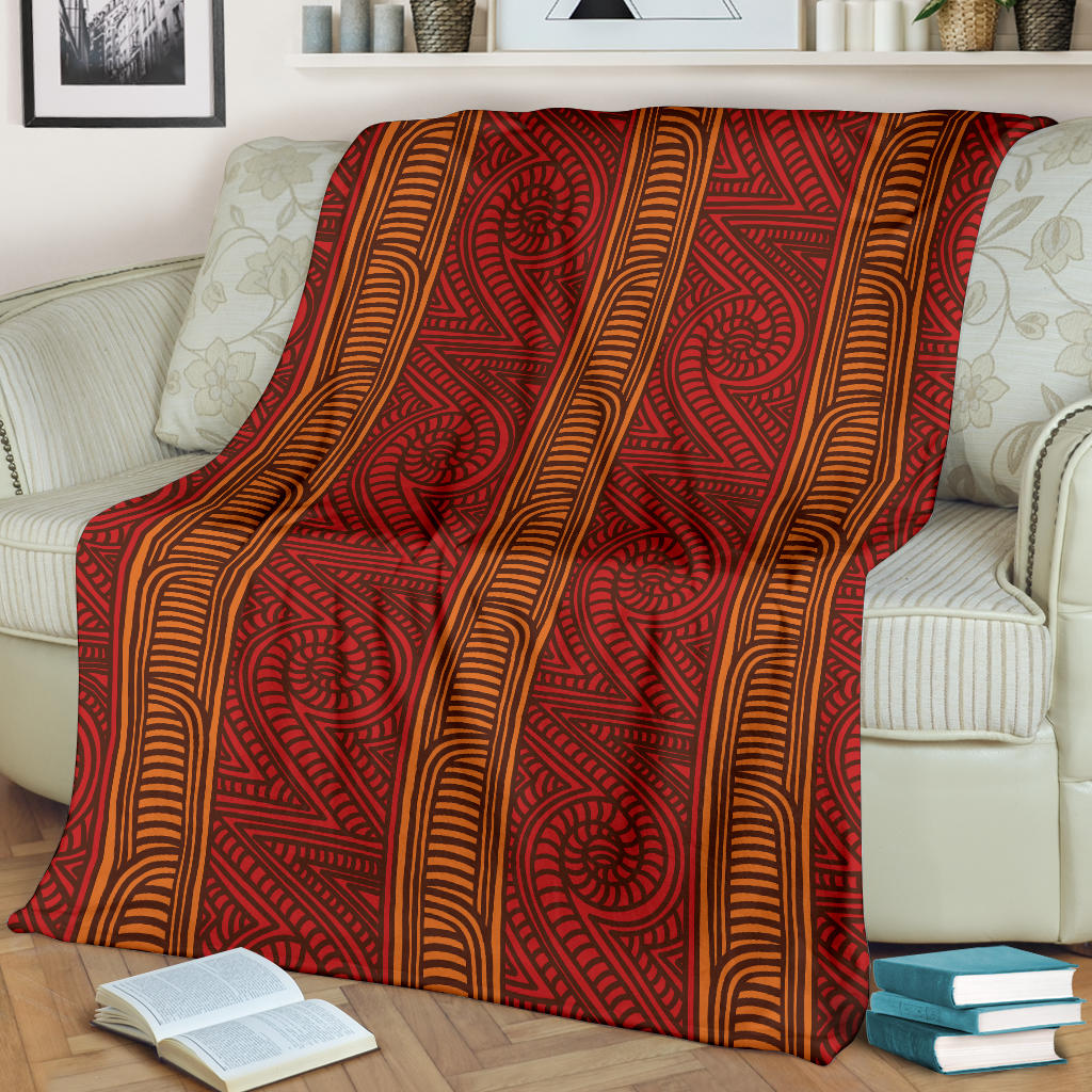 Maori Pattern Print Design 05 Premium Blanket
