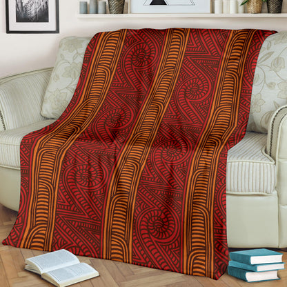 Maori Pattern Print Design 05 Premium Blanket