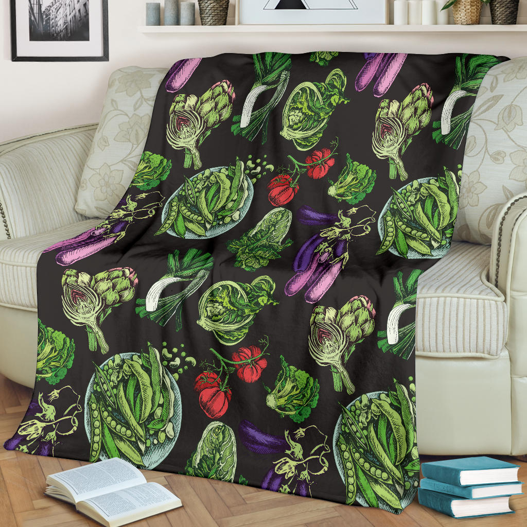 Lettuce Pattern Print Design 01 Premium Blanket