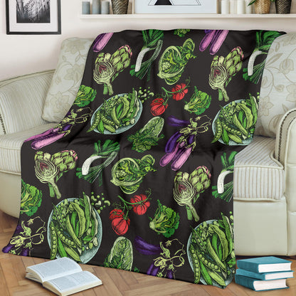 Lettuce Pattern Print Design 01 Premium Blanket