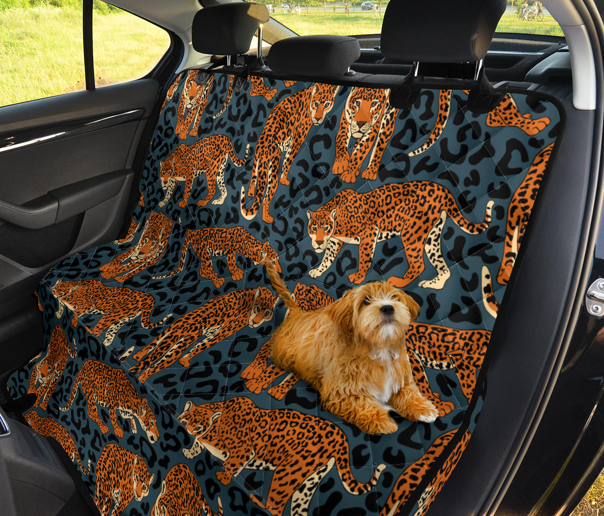 Jaguar Pattern Print Design 04 Rear Dog Car Seat Cover Hammock