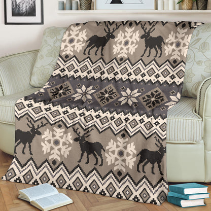 Nordic Pattern Print Design A01 Premium Blanket