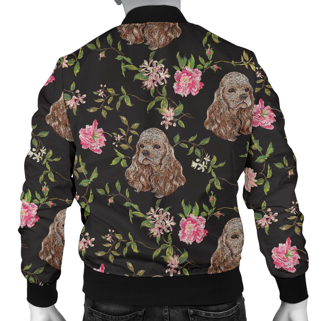 Cocker Pattern Print Design 03 Men Bomber Jacket